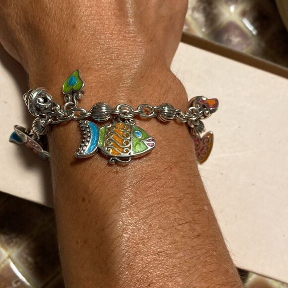 Brighton Lil Sea Fantasy silver and multi colored fish charm bracelet‎ - Picture 4 of 5